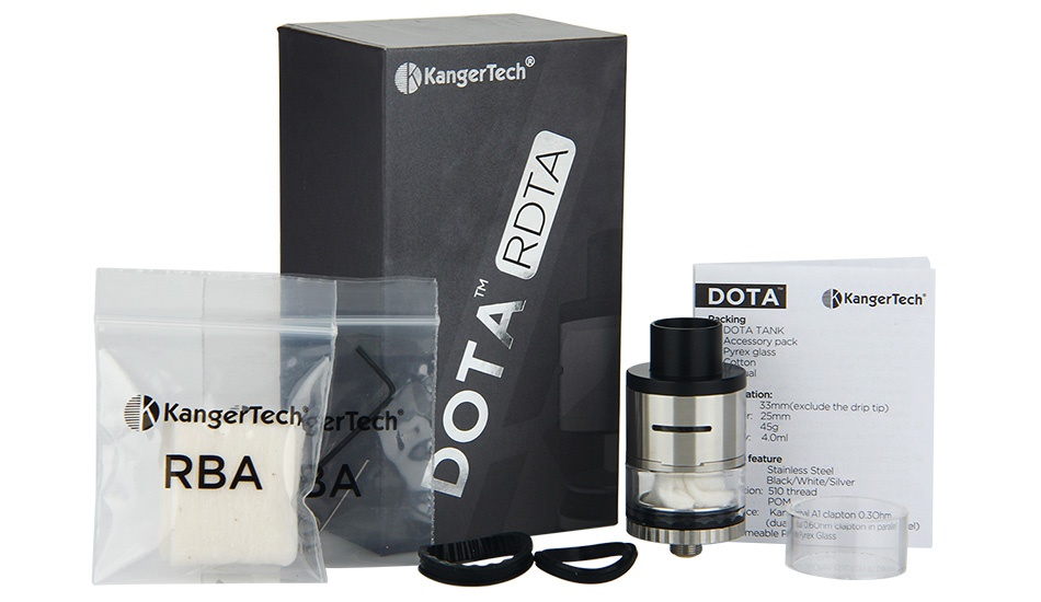 Kangertech DOTA RDTA Cartomizer 4ml CKKangerTe DOTA TANK KangerTech e Smm exclude the dnp tip  RBA A feature a nless ste A caoton o ohm