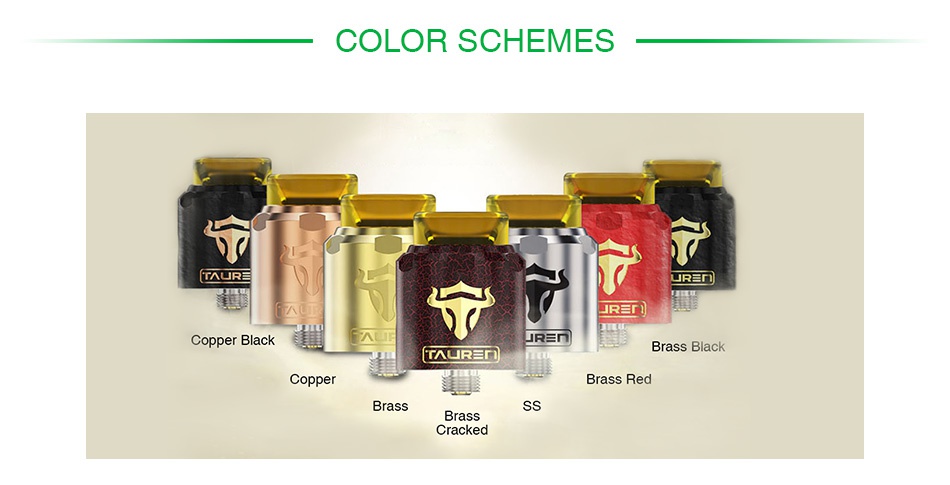 THC Tauren RDA COLOR SCHEMES TAuR  R    R r Copper Black JR n T uR  Brass black Coppel Brass Red