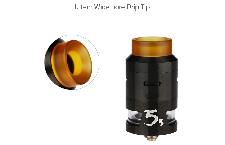 IJOY RDTA 5S Tank 2.6ml Ultem Wide bore Drip Tip 5