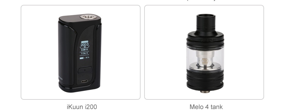 Eleaf iKuu i200 with Melo 4 TC Kit 4600mAh iKuun 1200 Melo 4 tank