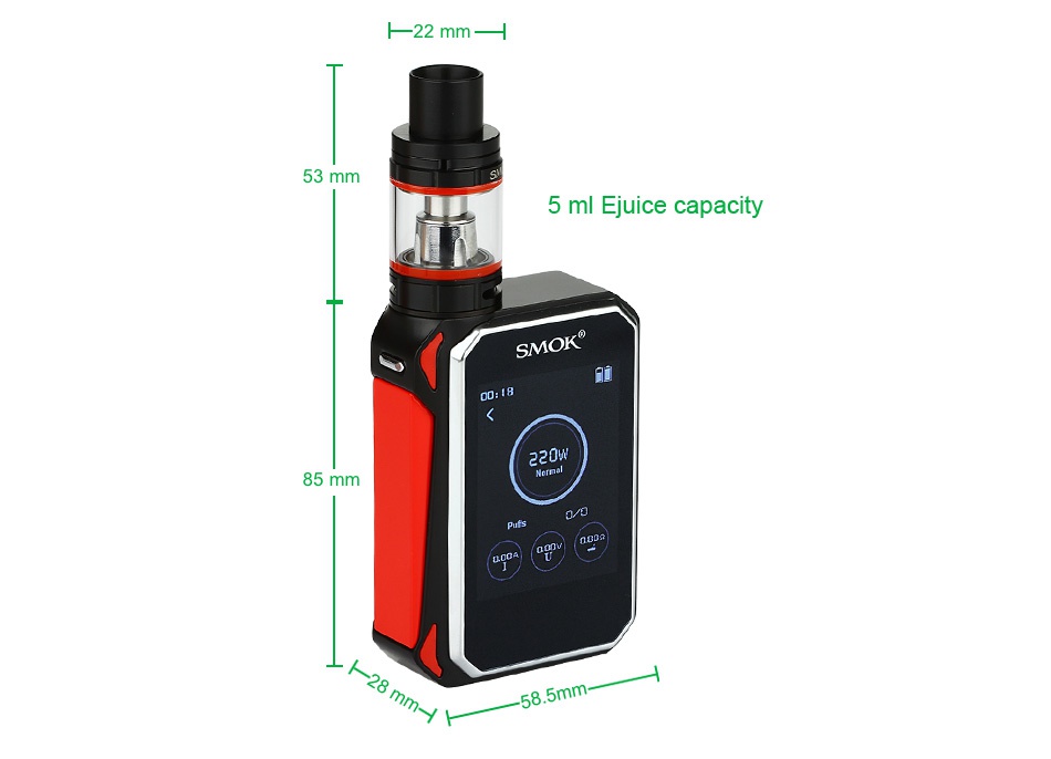 SMOK G-PRIV 220 With TFV8 Big Baby Starter Kit 22 mm 5 ml Juice capacity OK 5 mm 5m