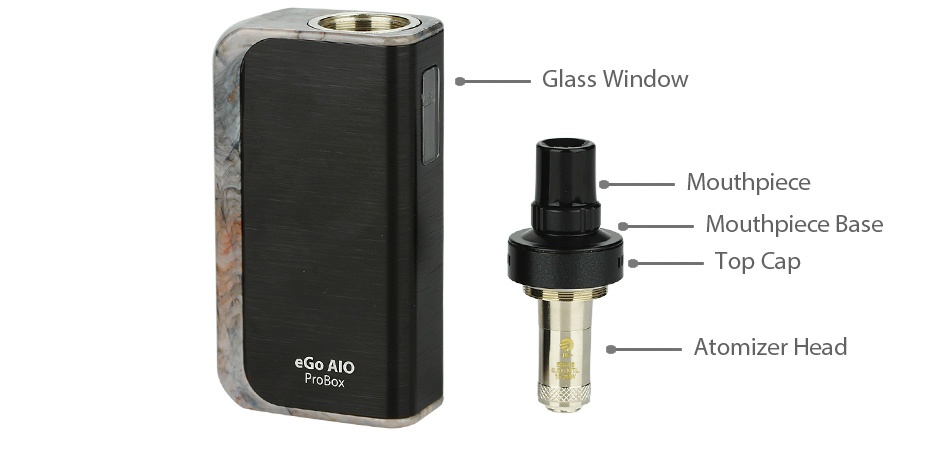 Joyetech eGo AIO ProBox Kit 2100mAh Glass Window Mouthpiece Mouthpiece bas Top Cap Atomizer head