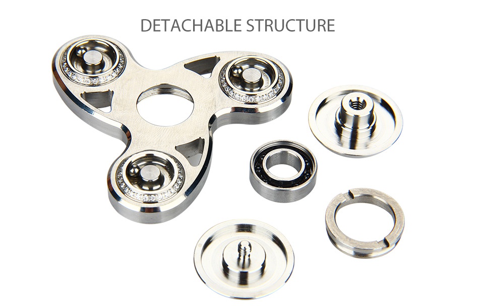 Rhinestone Tri-Bar Hand Spinner DETACHABLE STRUCTURE