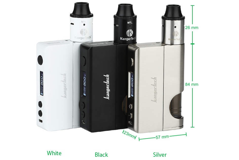 Kangertech Dripbox 2 TC Starter Kit 84 mm White Black Silve