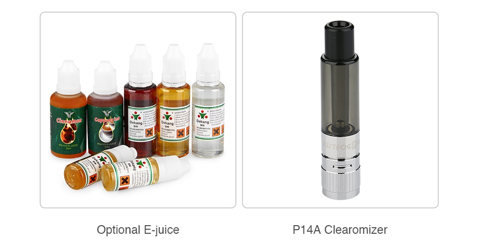 JUSTFOG P14A Starter Kit 900mAh Optional E juice P14A Clearomizer