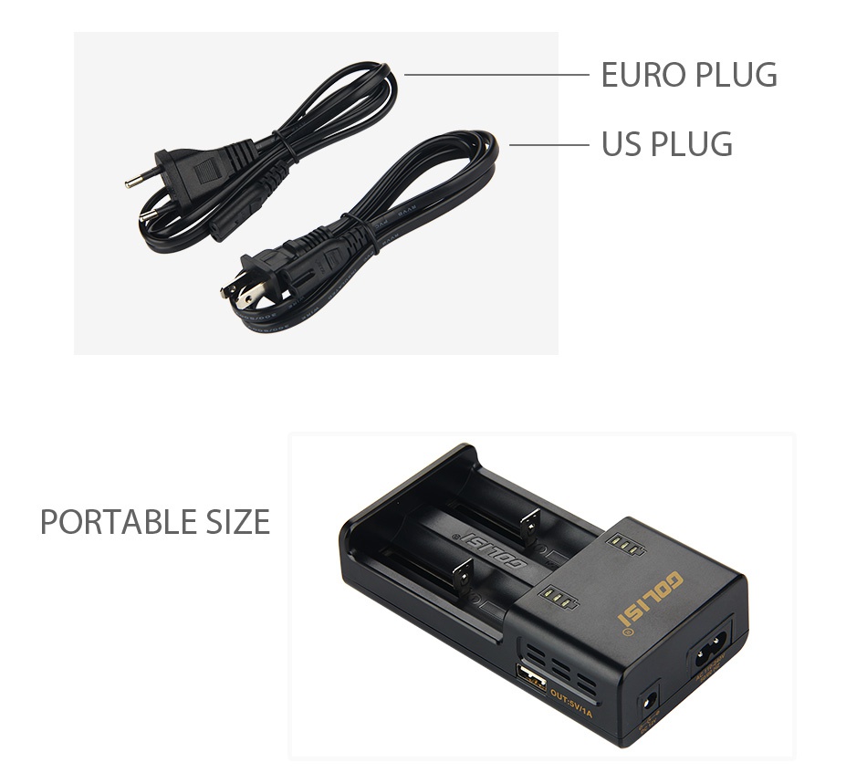 Golisi O2 2.0A Fast Smart Charger EURO PLUG US PLUG PORTABLE SIZE