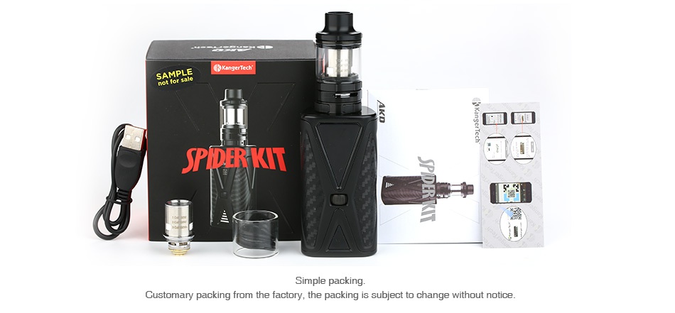 Kangertech Spider 200W with FIVE 6 Mini TC Kit 4200mAh SAMPLE  Kangertech SPDERKIT Customary packing from the factory  the packing is subject to change without notice