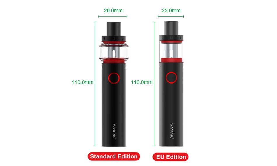 SMOK Vape Pen 22 Light Edition Starter Kit 1650mAh 26 0mm 22 0mm 110 0mm 110 0mm Standard Edition EU Edition