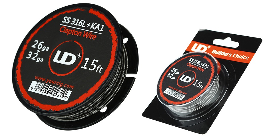 UD Clapton Wire (26GA SS316L+32GA KA1) 15ft SS 316L KA1 Clapton win 32D Builders Choice