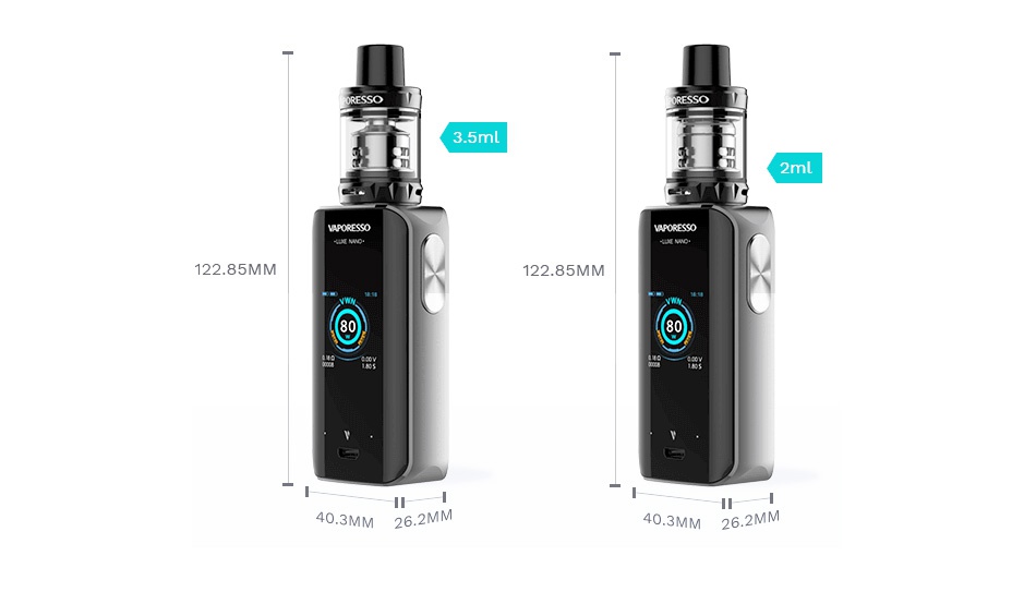 Vaporesso Luxe Nano 80W Touch Screen TC Kit 2500mAh 3 5ml VAPORESSO VPORESSO 122 85MM 122 85MM   40 3 M 40 3MM26