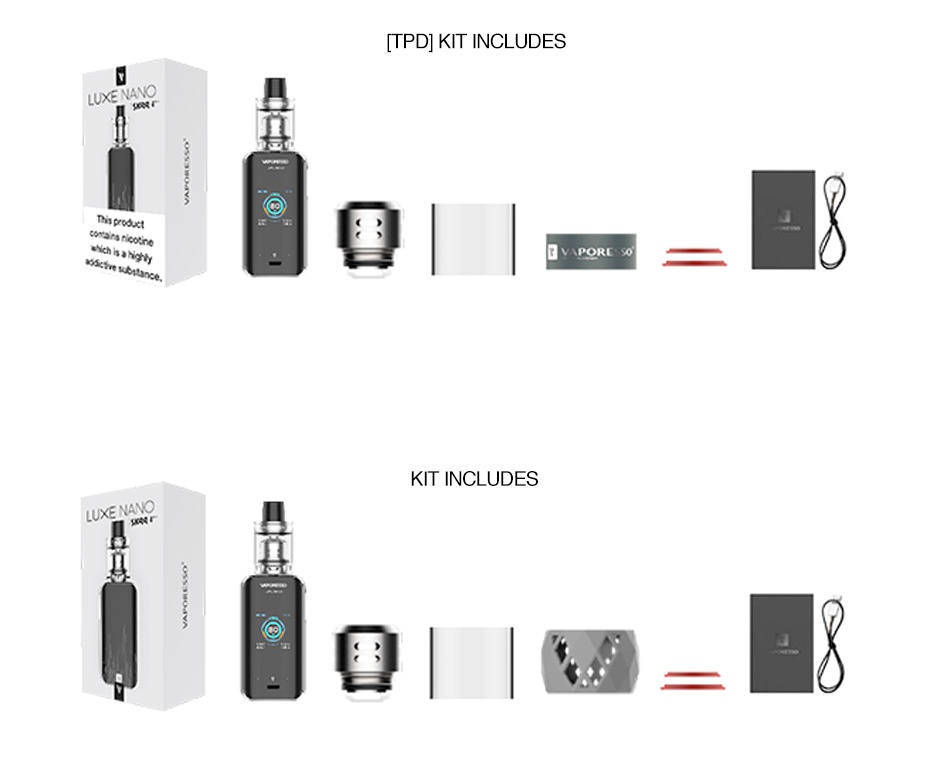 Vaporesso Luxe Nano 80W Touch Screen TC Kit 2500mAh  TPD  KIT INCLUDES LUXE NANO Nch haigh   VAPORI KIT INCLUDES LUXE NANO