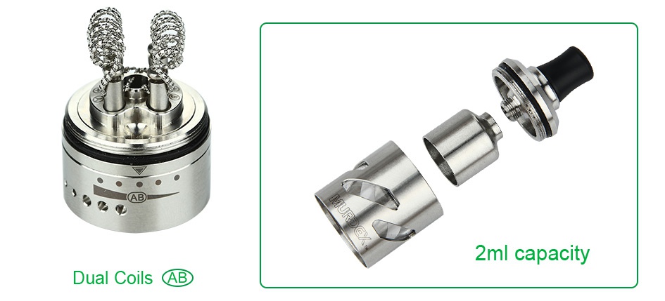 Murdex Titanium Coil Control RTA 2ml 2ml capacity Dual Coils  AB