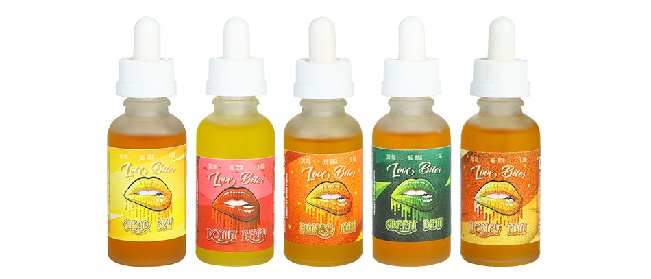 Love Bites Mango Man/Honey Man/Clear Sky/Green Dew/Donut Berry PG+VG E-liquid E-juice 30ml 9