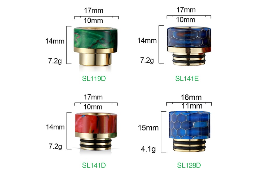 Sailing SS Gilding and Epoxy Resin 810 Drip Tip for TFV8/TFV12 17mm 17mm 10mm 10mm 14m 14mm g 7 2g SL119D SL141E 17mm 16mm 10mm 11mm 14mm 15mm 7 2g 4 19 SL141D SL128D