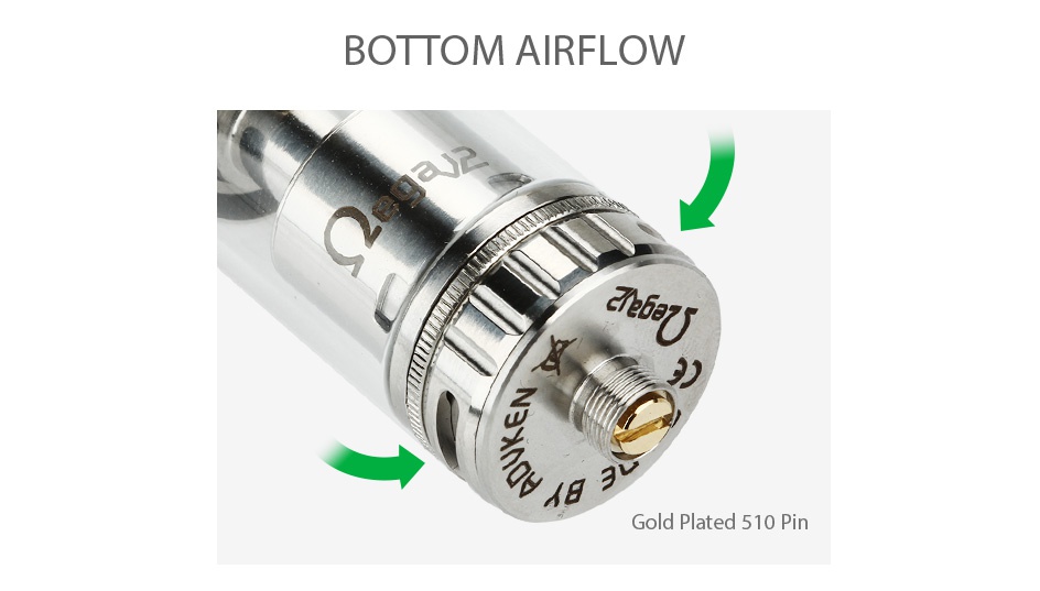 Advken Ohmega V2 RTA Atomizer 4.5ml BOTTOM AIRFLOW 2 A  Gold plated 510 pin