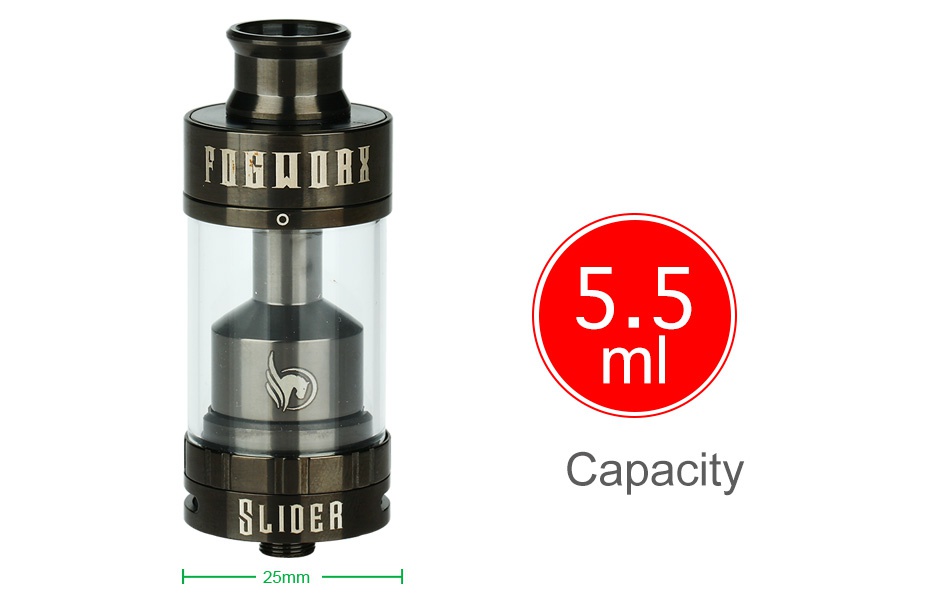 Fogworx Slider RTA Atomizer 5.5ml F   5 5 Capacity SLIDER 25mm