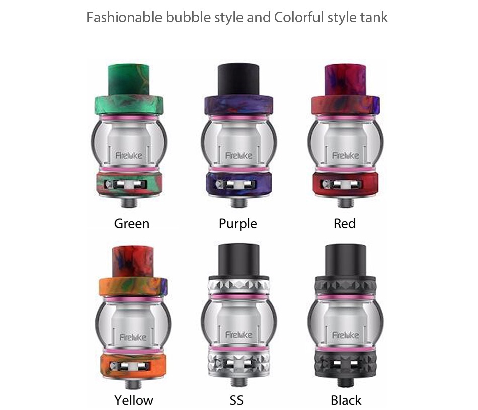 Freemax Fireluke RTA/Subohm Tank 5ml Fashionable bubble style and Colorful style tank Firelake Freke Frelke Green urple Red 04 Brekke Fieleke Brekke Yellow SS Black