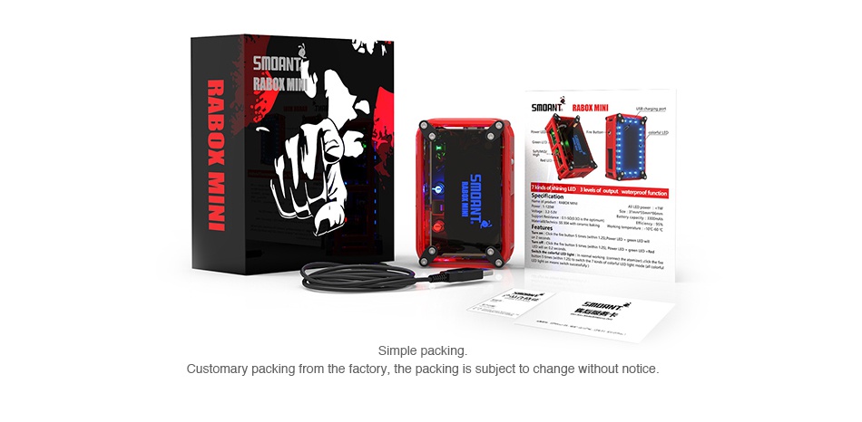 Smoant RABOX Mini MOD 3300mAh 5MmdANT RABOT MINI Simple packing h