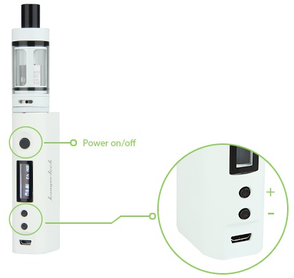 Kangertech Subox Mini 50W VW Starter Kit o Power on  off