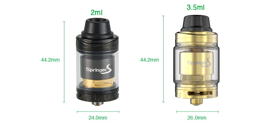 Tigertek Springer S RTA 2ml/3.5ml 3 5m 2ml 44 2mm 44 2mm 24 0mm 26 0mm