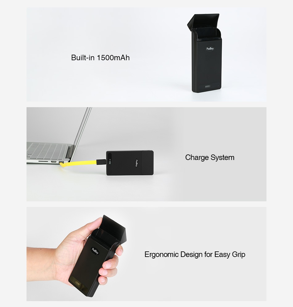 Greensun PodBay Portable Charging Case 1500mAh y Built in 1500mAh Charge System Ergonomic Design for Easy Grip