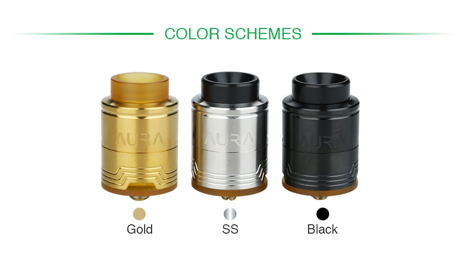 Digiflavor Aura RDA COLOR SCHEMES Gold Black