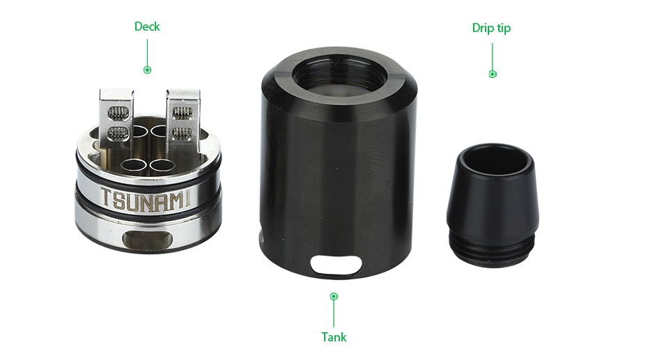 GeekVape Tsunami 24 RDA Atomizer Deck Drip tip TSUNAMI