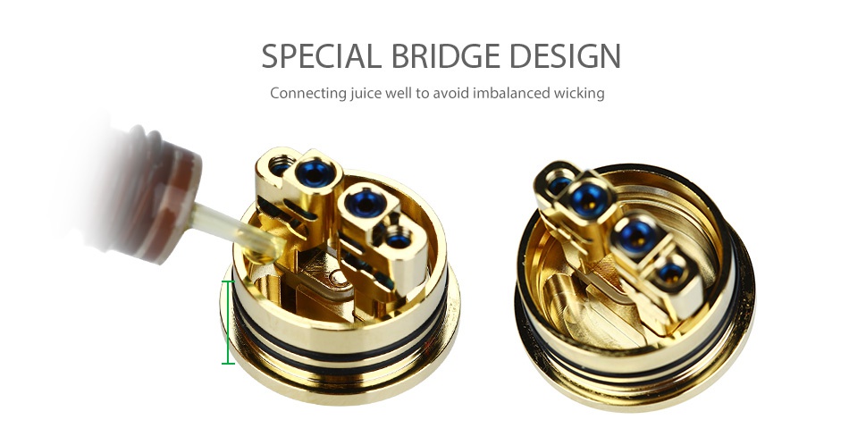 GeekVape Peerless RDA Tank SPECIAL BRIDGE DESIGN Connecting juice well to avoid imbalanced wicking