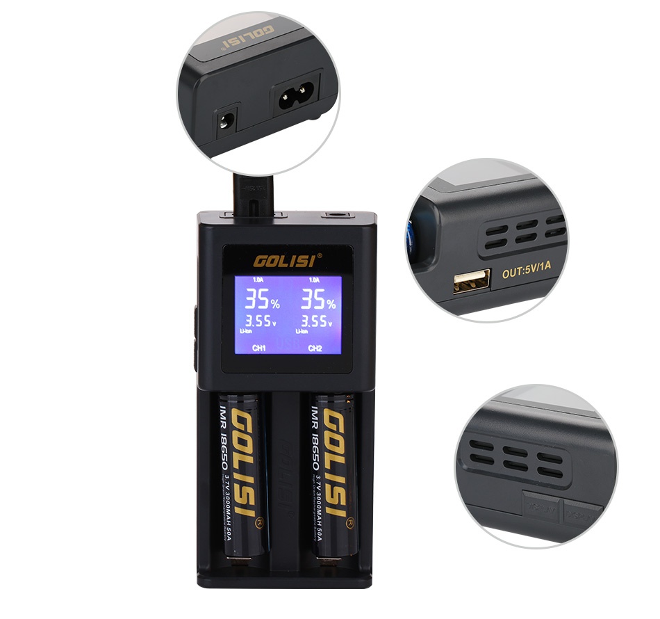 Golisi S2 2.0A Smart Charger with LCD Screen Ls   UT 5V A 35 35 355 355