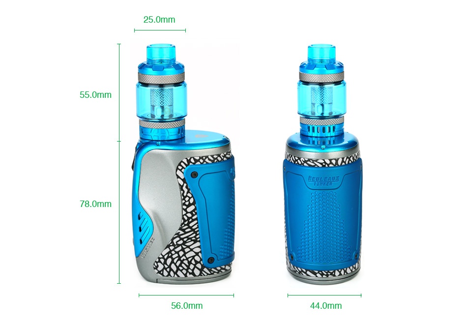 WISMEC Reuleaux Tinker 300W TC Kit with Column Tank 25 0mm 55 0mm 78 0mm 6 0mm 44 0mm